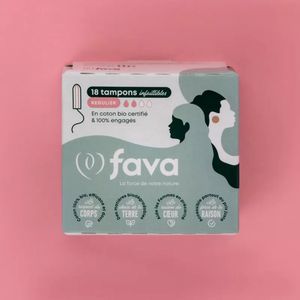 Fava | Biologische tampons | 4 dozen | Regular | Normaal | katoen | 72 stuks