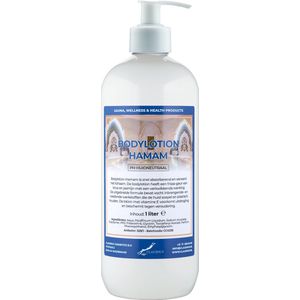 Bodylotion Hamam 1 Liter met witte pomp - stijlvolle en duurzame uitstraling