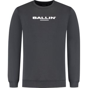 Ballin Amsterdam - Heren Regular fit Sweaters Crewneck LS - Antra - Maat XXL