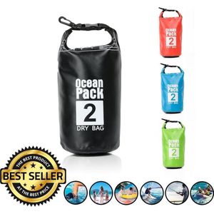 Decopatent® Waterdichte Tas - Dry bag - 2L - Ocean Pack - Dry Sack - Survival Outdoor Rugzak - Drybags - Boottas - Zeiltas - Zwart