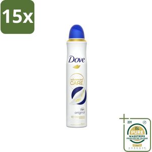 15 x Dove – Deodorant Spray – Original – 200 ml - Grootverpakking - Anti-transpirant Spray - Deodorant Spray - Zweetvermindering - Geurvermindering - Huidhydratatie