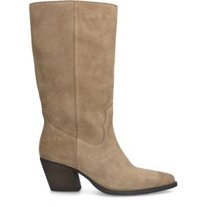 Sacha - Dames - Taupe suède cowboylaarzen - Maat 39