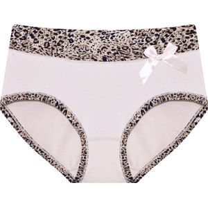 Dames slips 3 pack met panterprint randje beige XL