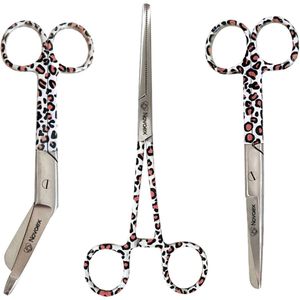 Scharenset verpleegkundige ""Pink Panther"" - verbandschaar - schaar - kocher - 14cm - 8mm - verpleegkundige accessoires - verpleegkundige cadeau - verpleegkundige scharenset