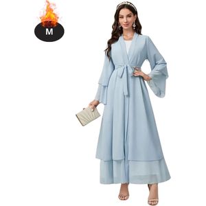 Nivard Islamitische Kleding - Djellaba Dames - Moslim Kleding - Arabisch Dames Kaftan - Alhamdulillah - Lichtblauw M