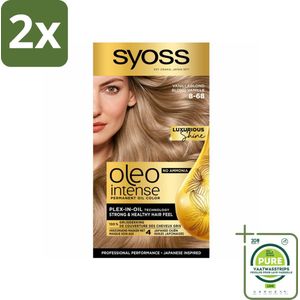 SYOSS - Oleo Intense 8-68 Vanillablond - Haarverf - Zonder Ammoniak - Grijsdekking - Langdurige Kleur - Voordeelverpakking - 2 stuks - Permanente haarkleuring - Haarkleur