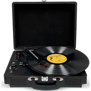 White-label Platenspeler Bluetooth - CD Speler met Speakers - Vintage - Zwart