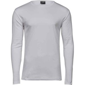 Tee Jays Heren-T-shirt met lange mouwen in Interlock (Wit)