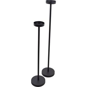 LOFT42 Set v/2 Vloerkandelaar Eve Rond - Zwart metaal