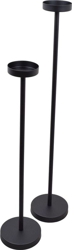 LOFT42 Set v/2 Vloerkandelaar Eve Rond - Zwart metaal