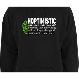 Hoodie - zwart - M - Hoptimistic - Craft Beer - kraftbier - biershirt - biertrui - biertje