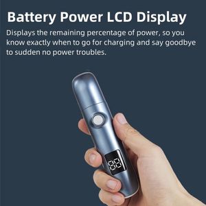 Draagbare Neushaartrimmer met LED-display - Waterdichte Wenkbrauw- en Gezichtstrimmer voor Mannen