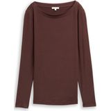 Tom Tailor - Slim Fit Shirt - Effen Kleur - Lange Mouwen - Boothals