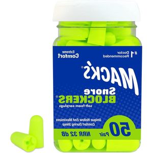 Mack's - Ultra Zachte Oordopjes - Geelgroen - 50 Paar - 32 dB Ruisonderdrukking