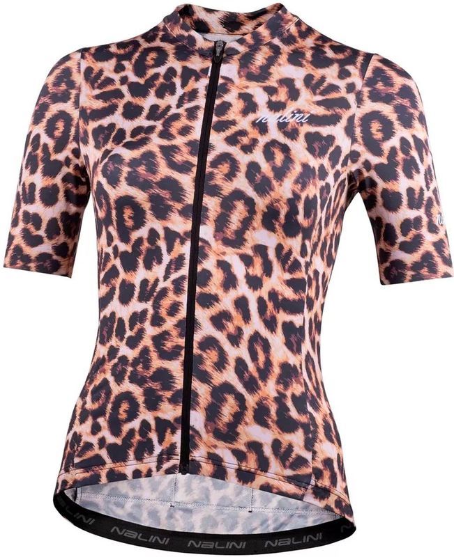 Nalini - Dames - Fietsshirt - Korte mouwen - Wielrenshirt - Zomer - ANIMAL LADY JERSEY - LEOPARD - S