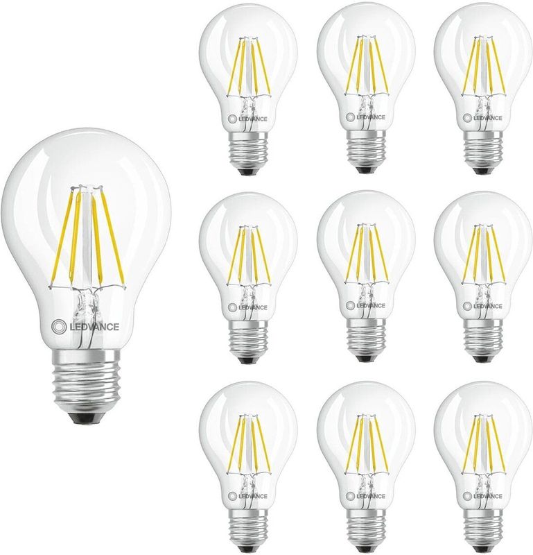 Ledvance - LED Filament Lamp A60 E27 - 4W - 470lm - 4000K - Ø60mm - 10 stuks
