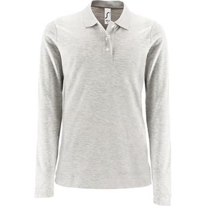 SOL'S Women´s Long-Sleeve Piqué Polo Shirt Perfect L02083 - Ash (Heather) - XXL