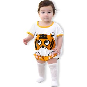 BoefieBoef Schattige Baby Dieren Romper Tijger Boxpakje - Zacht Katoenen Babykleding 0-12 Maanden - Jumpsuit Kinderen - Pyjama - Speelpak - Outfit - Babybody - Comfortabel Babypakje Drukknoopsluiting - Jongen & Meisje - Perfect Kraamcadeau - 0-1 jaar