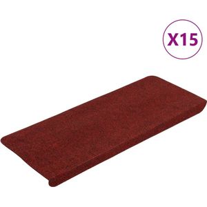 vidaXL Trapmatten - Zelfklevend - 15 stuks - Rood Trapmatten - Anti Slip - Loopvloer - Vloerverwarming - Veiligheidsmatten
