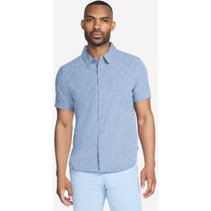 SKECHERS GOWALK AIR KORTE MOUWEN PRINT T-SHIRT BLAUW - TP14-DEN