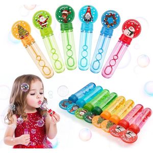 Kerst Bellenblaas Set 8 Stuks - Zeepbellen voor Kinderen - 6 Kleuren - Cartoongreep - Mini Zeepbellenstaafjes - Bruiloft Verjaardag Feest - Met 10 Cadeaukaarten