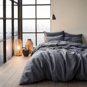 Dekbedovertrek Katoen - Vintage Stone Washed - Antraciet