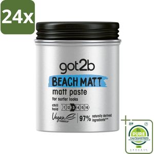 Got2B - Styling Paste - Beach Matt - 100 ml - Voordeelverpakking - 24 stuks - Beach look - Matte styling