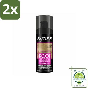 SYOSS - Uitgroeispray Middenblond - Uitgroeispray - Kleurbescherming - Directe Grijsdekking - Voordeelverpakking - 2 stuks - Uitgroei spray - Haarspray