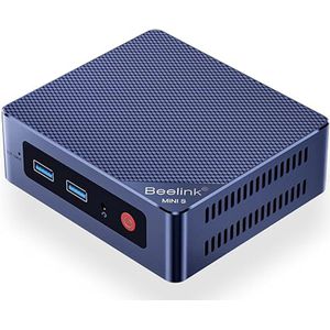 Beelink Mini S12 8-256 GB SSD Windows 11 mini pc - Windows pc - Desktop - Computer - Nieuwe koeling - Zuinig - 256 GB SSD - Met Windows 11 - Vesa aansluiting - 4K resolutie - Dual band wifi 5G - Dual HDMI - Aansluiting SSD en HDD schijf