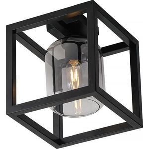Freelight - Plafondlamp Dentro B 26 cm rook glas zwart