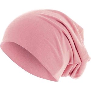 MSTRDS - Pastel Jersey Beanie light pink one size Beanie Muts - Roze