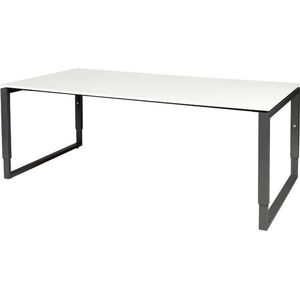 Verstelbaar Bureau - Domino Plus 160x90 wit - zwart frame