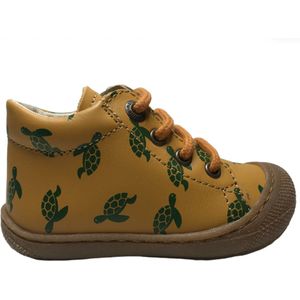 Naturino Mt 19 veter bumper groene schildpad lederen sneakers Cocoon oker