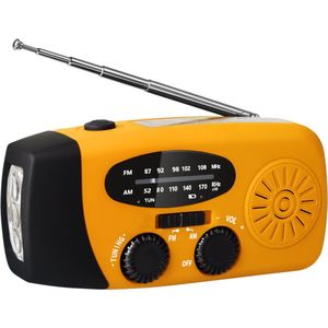 Noodhandcrankradio met LED-zaklamp voor noodgevallen, AM/FM draagbare weerradio met powerbank, telefoonoplader, USB-oplaadbaar en op zonne-energie voor kamperen, noodgevallen