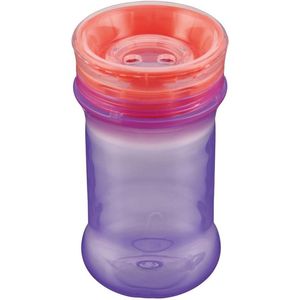 Vital baby - drinkbeker - oefenbeker - 360 graden - niet lekken en morsen - siliconen rand - BPA vrij - paars met roze