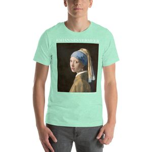 Famous Piece - Kunst T-shirt - Johannes Vermeer 'Girl with a Pearl Earring' - Unisex - Mint - XS