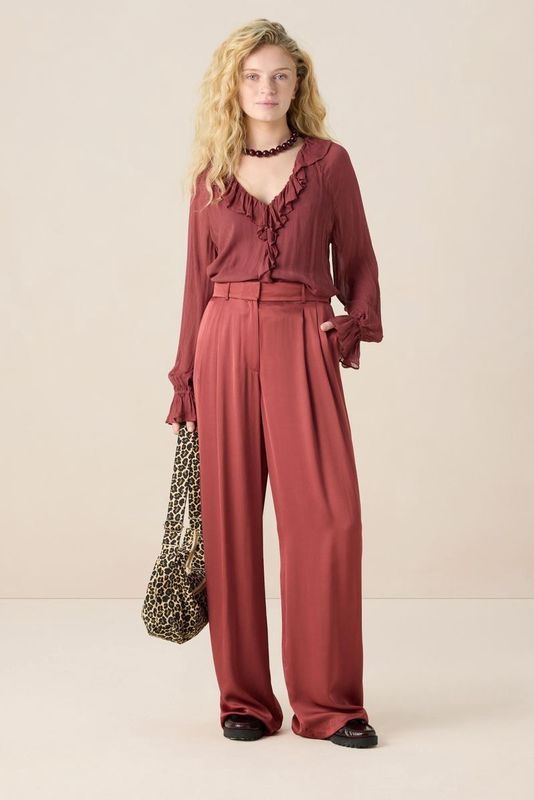 Sissy-Boy - High Waist Wide Leg Broek - Rood