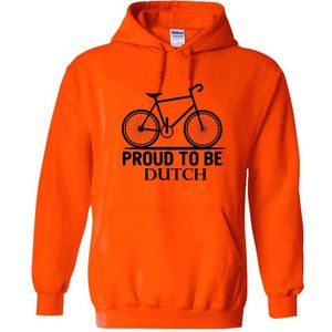 Proud to be Dutch Oranje Hoodie - nederland - holland - fiets - bike - trots - unisex - trui - sweater - capuchon