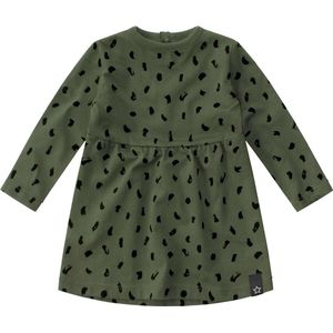 Your Wishes Army Brushes Pleated Dress - Jurk - Army Green - Meisjes - Maat 50/56