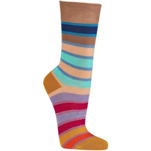 Damessokken 39-42 | kleurrijk | klassiek gestreept | zonder knellende boord | per 6 paar