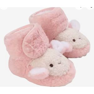 Zachte en warme sloffen - Pantoffels voor baby van Baby-Slofje - Lichtroze - maat 0-6 maanden - 11cm zool - kraamcadeau