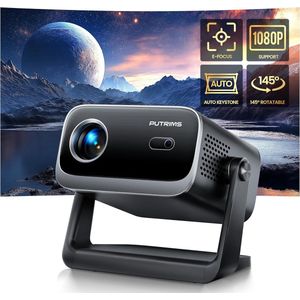 Draagbare Mini Projector met WiFi en Bluetooth - 550 ANSI Lumen, 1080P Ondersteuning, Perfect voor Buiten en Thuisbioscoop