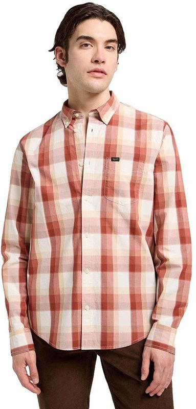 Lee - Button Down - Overhemd - Rood - Lange Mouwen
