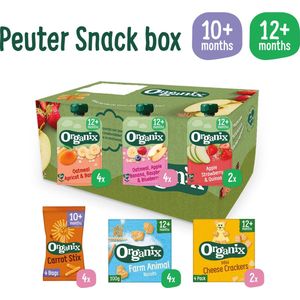 Organix Knijpfruit&Snacks Maandbox 12+ Maanden - 20 stuks - 100% Biologisch - Tussendoortje, Snacks en Knijpfruit - Babyvoeding