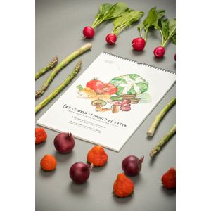 Eat it! - Groente en fruit kalender - Verjaardagskalender - A3 - Studio Griveau - Seizoen - Groenten - Fruit - Aquarel