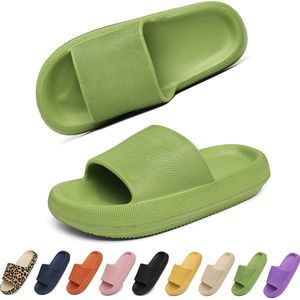 Geweo - Slippers Heren Dames - EVA Badslippers Unisex - Verdikte - Lichtgewicht - Super Zacht aan je Voeten - Anti-Slip en Stevig Voetbed - Anti-lawaai - Groen - Maat 36/37