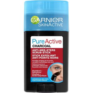 Garnier Skinactive Face Pure Active Charcoal Scrub-stick - 50 ml - Gezichtsreiniger - Anti Mee-eters