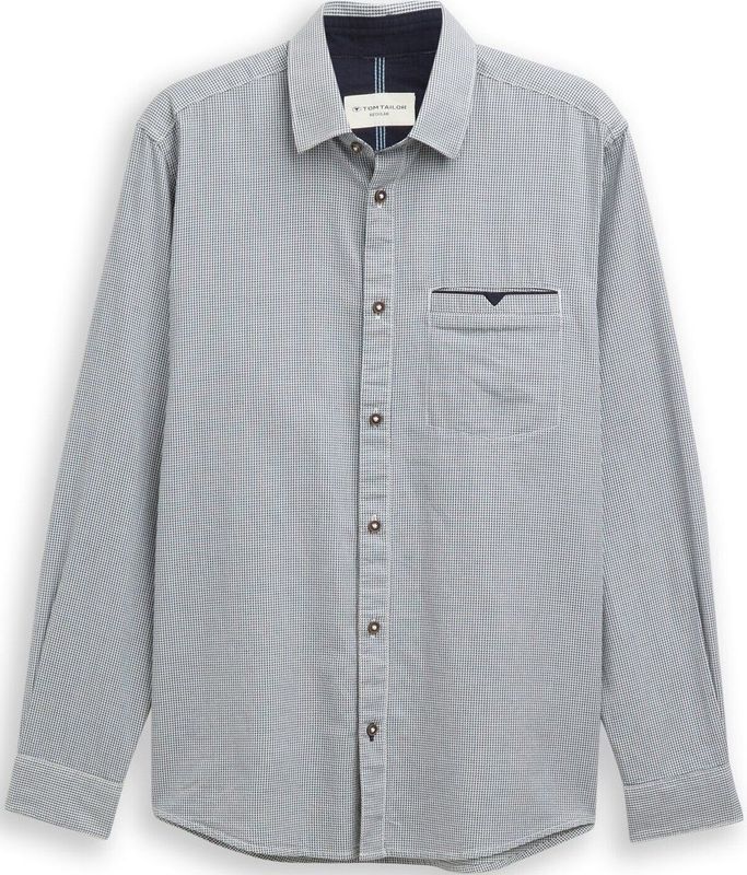 Tom Tailor - Casual Heren Shirt - 100% Katoen - Regular Fit - Minimal Dessin