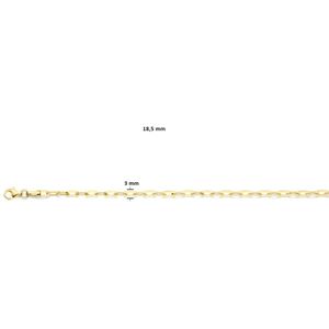 Armband - 14K Geelgouden - Paperclip - 18,5 Cm - 3 Mm Schakelbreedte