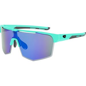 ATHENA Matt Turquoise Polarized Sportbril met UV400 Bescherming en Flexibel TR90 Frame - Unisex & Universeel - Sportbril - Zonnebril voor Heren en Dames - Fietsaccessoires - Blauw